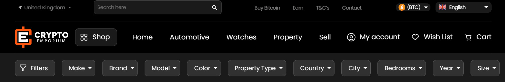 Crypto Emporium buy luxury goods with cryptocurrency